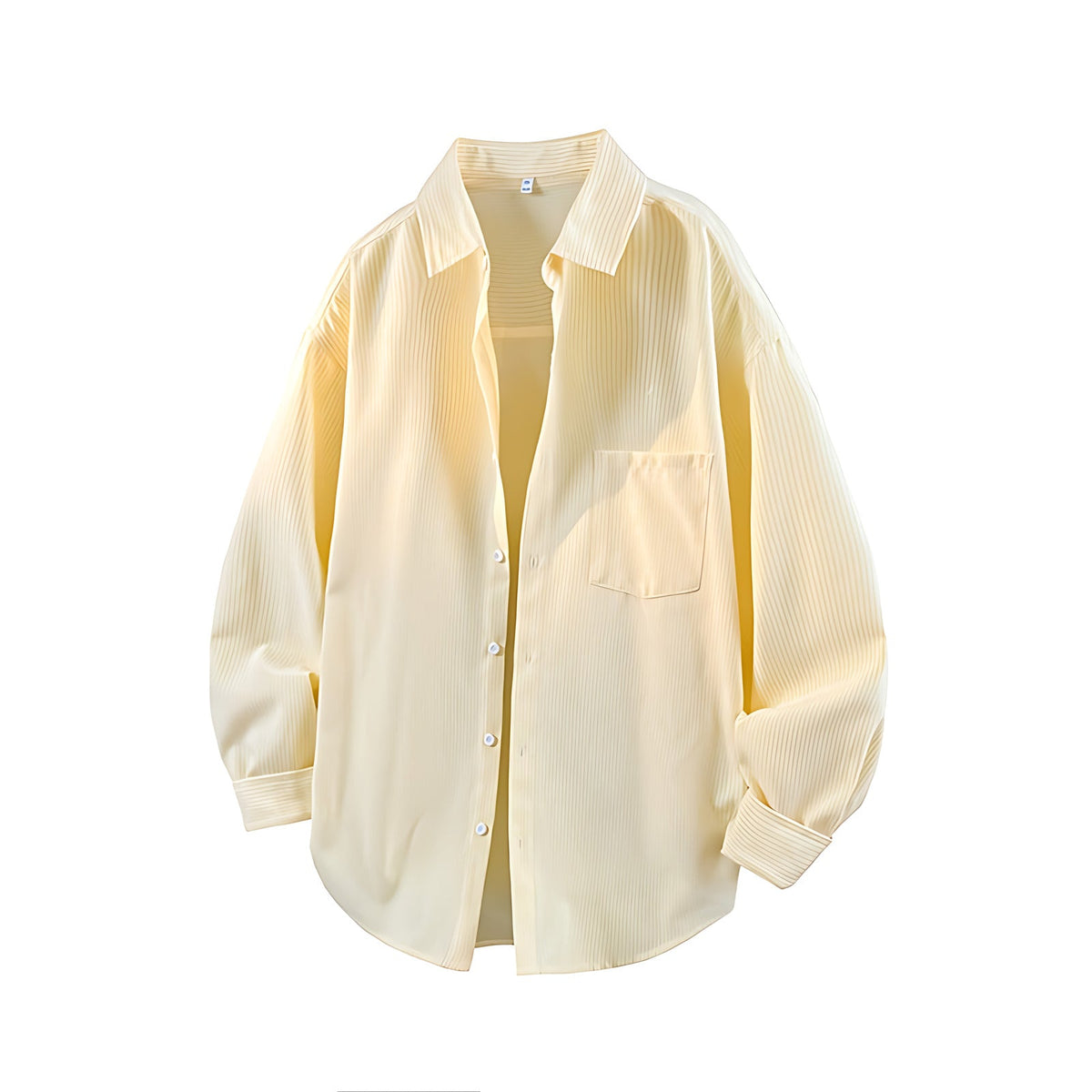 Windproof Color-Block Striped Shirt - Yellow flat lay