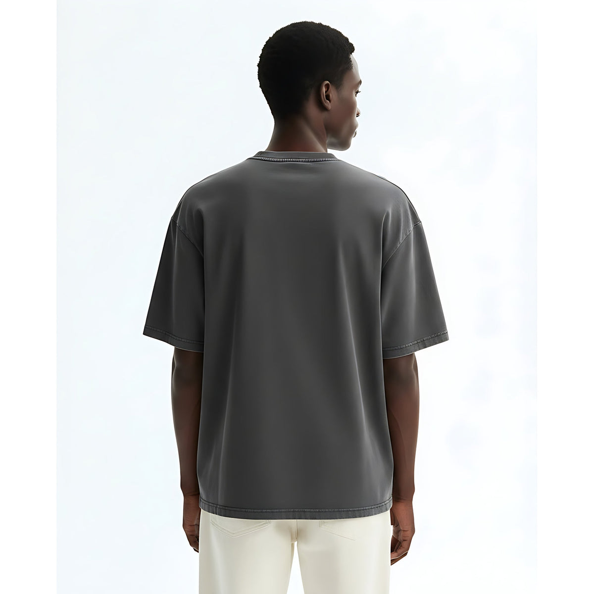 Heavyweight Cotton T-Shirt on model - back view