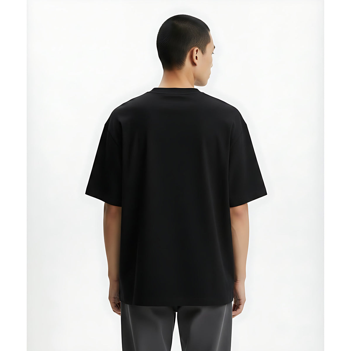 Heavyweight Cooling Cotton-Blend T-Shirt on model - Black - back