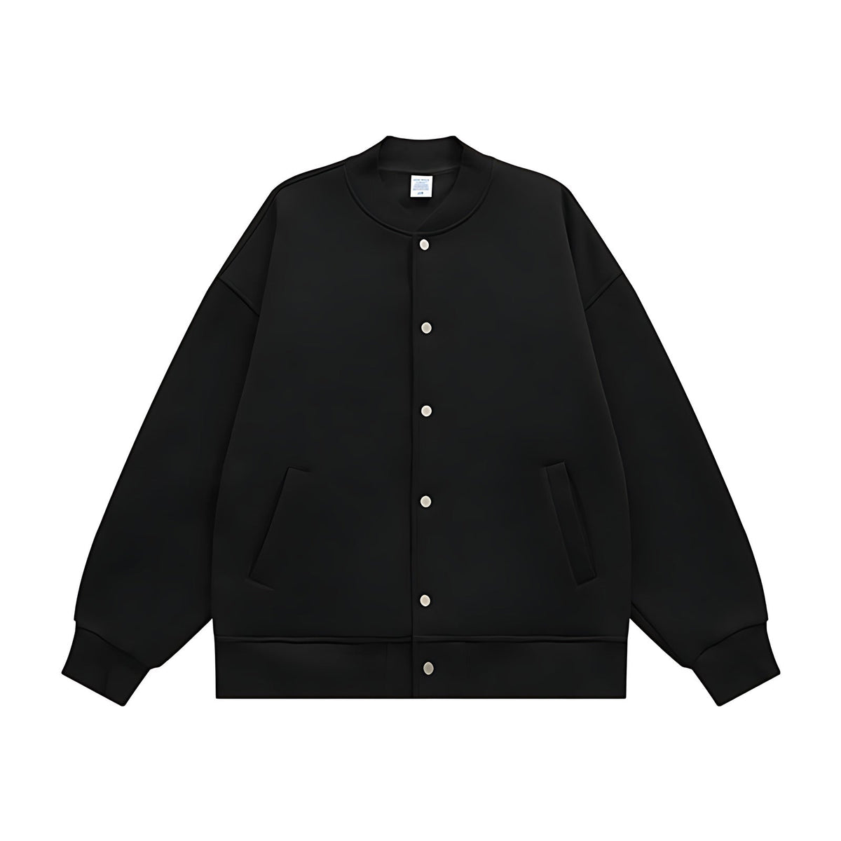 350g Fleece-Lined Baseball Jacket - Black
