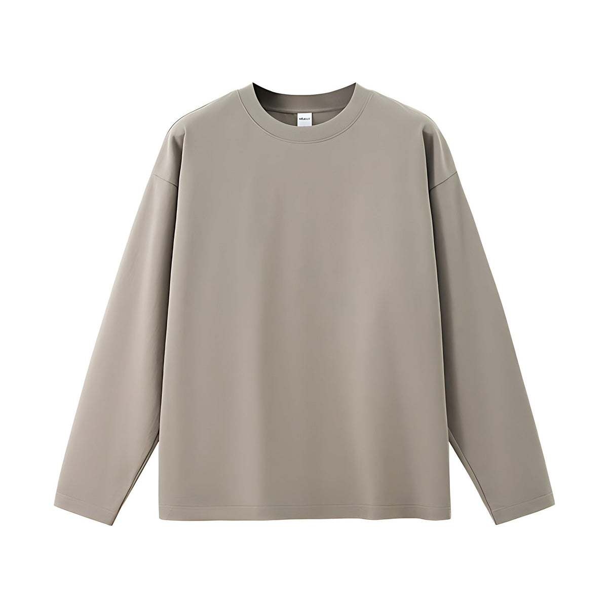 Oversized Long-Sleeve T-Shirt Cotton-Blend - Gray