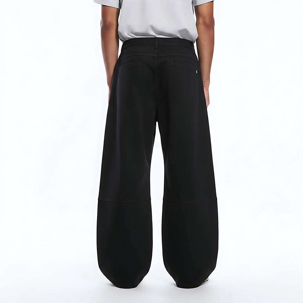 Curved Cargo Cotton Stretch Pants on model - back view