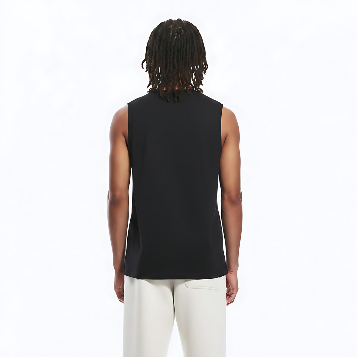 Sorona Cooling Tank Top on model - Black - back