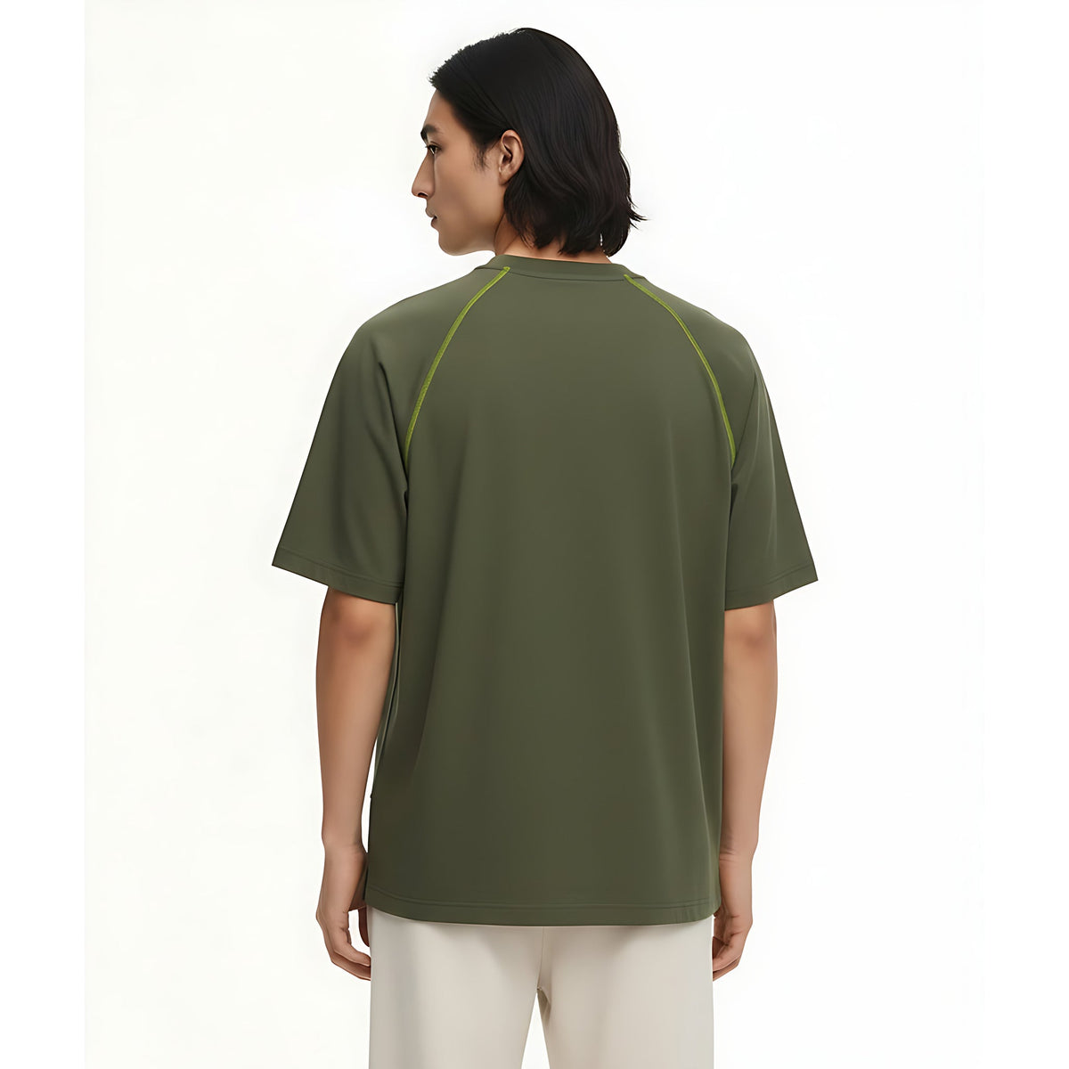 Colorblock Baseball T-Shirt on model - back view