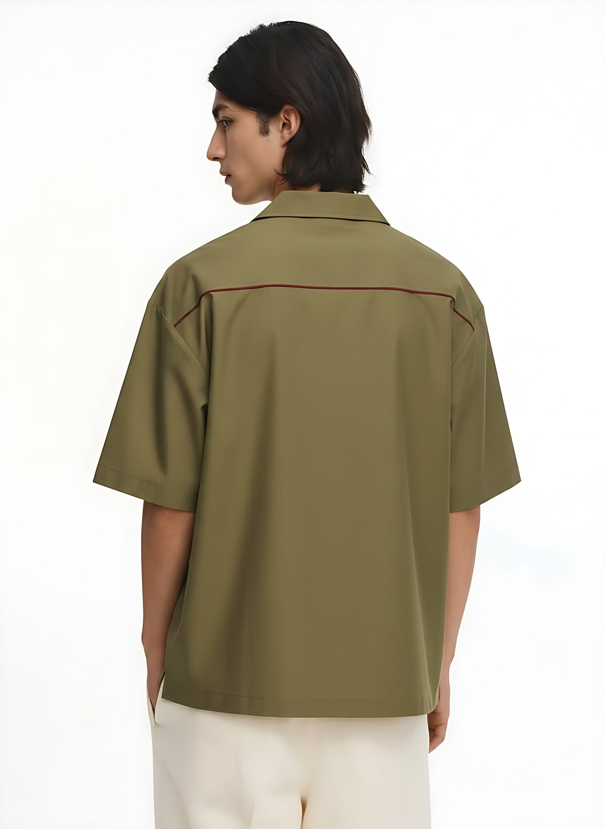 Cooling Performance Top Series on model - Olive Green Sport Tee - back