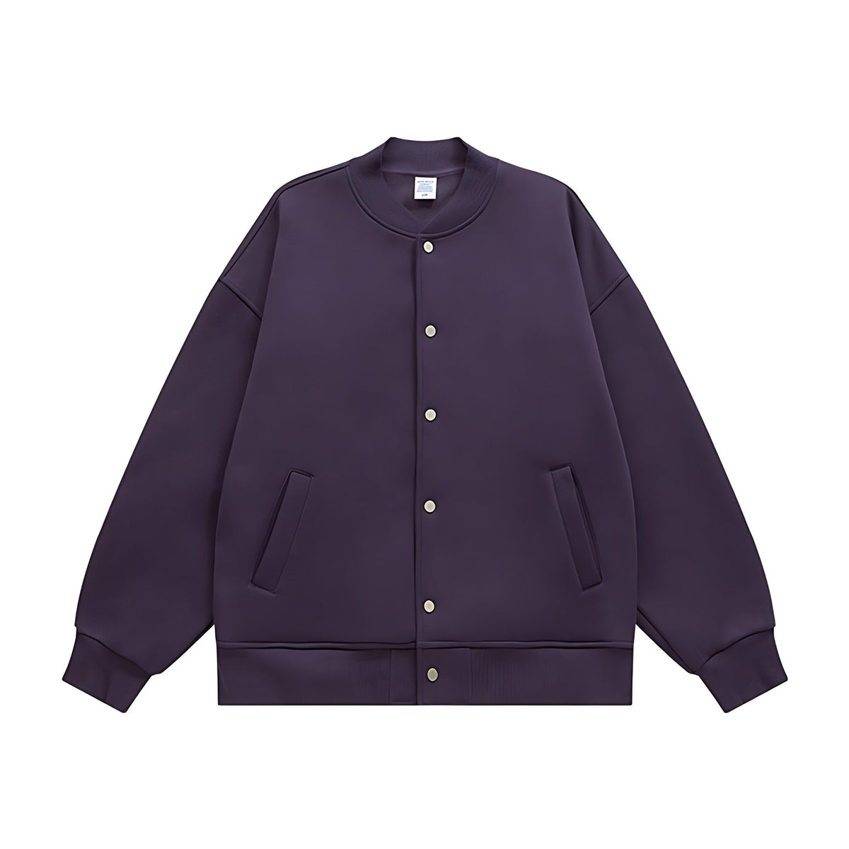 350g Fleece-Lined Baseball Jacket - Plum