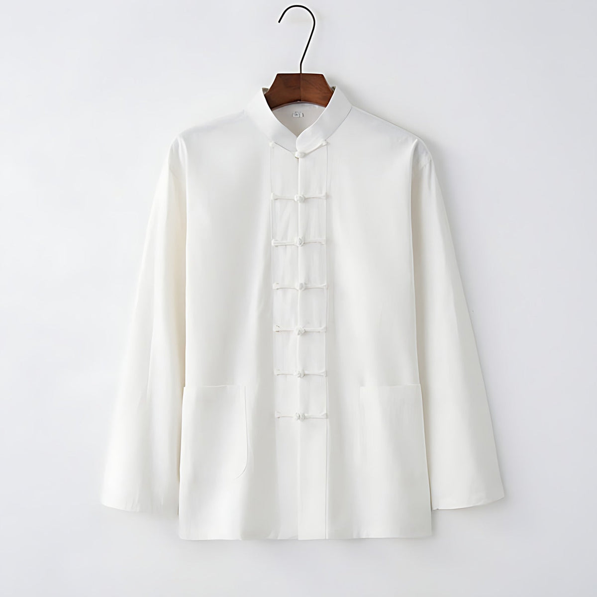 Long-Sleeve Shirt Linen Overshirt - White