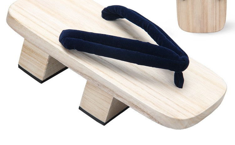 Navy Strap wooden geta sandals