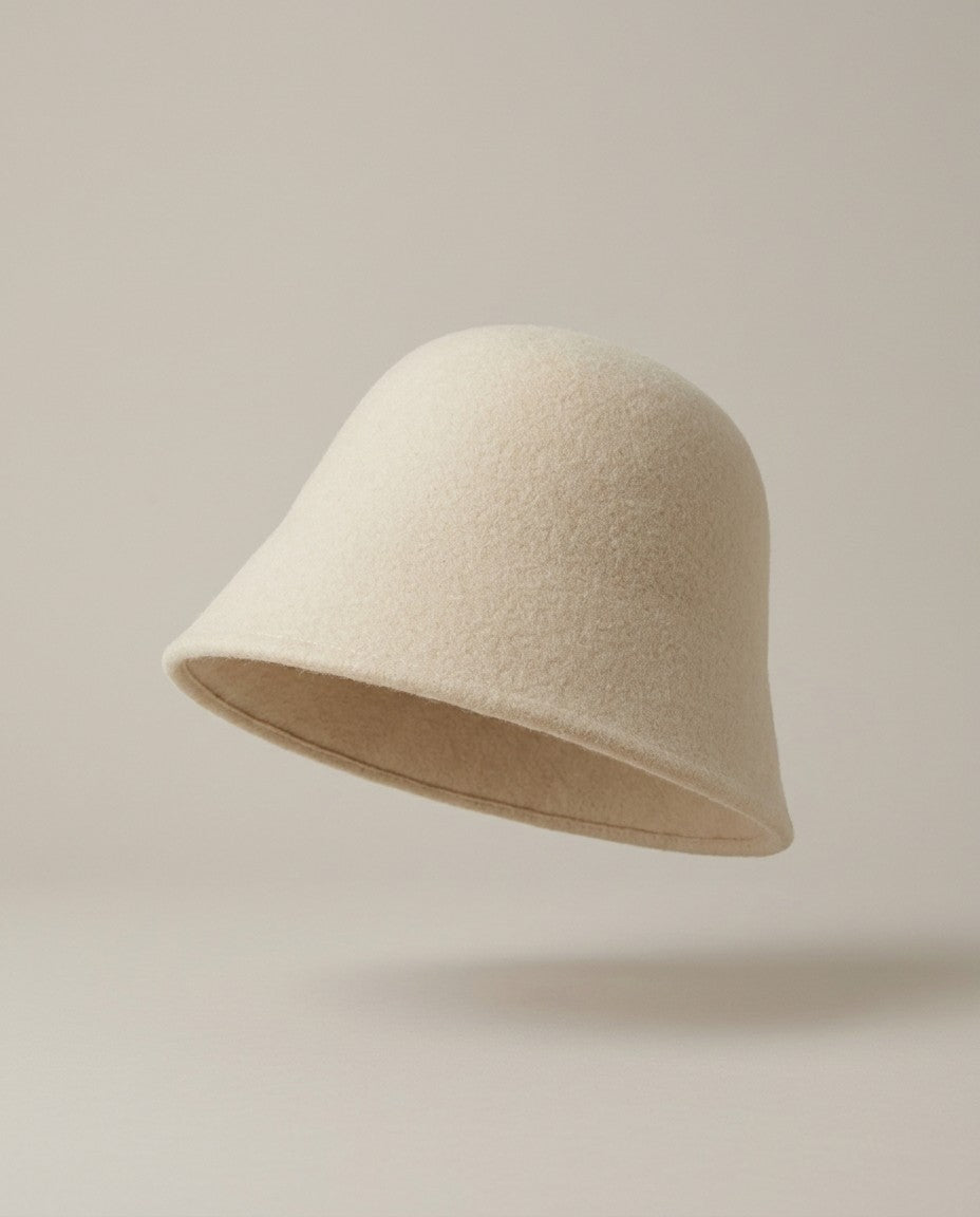 Wool Bucket Hat in White