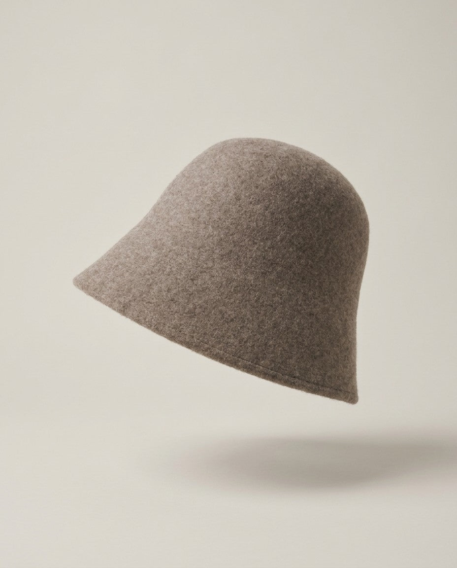 Wool Bucket Hat in Mocha