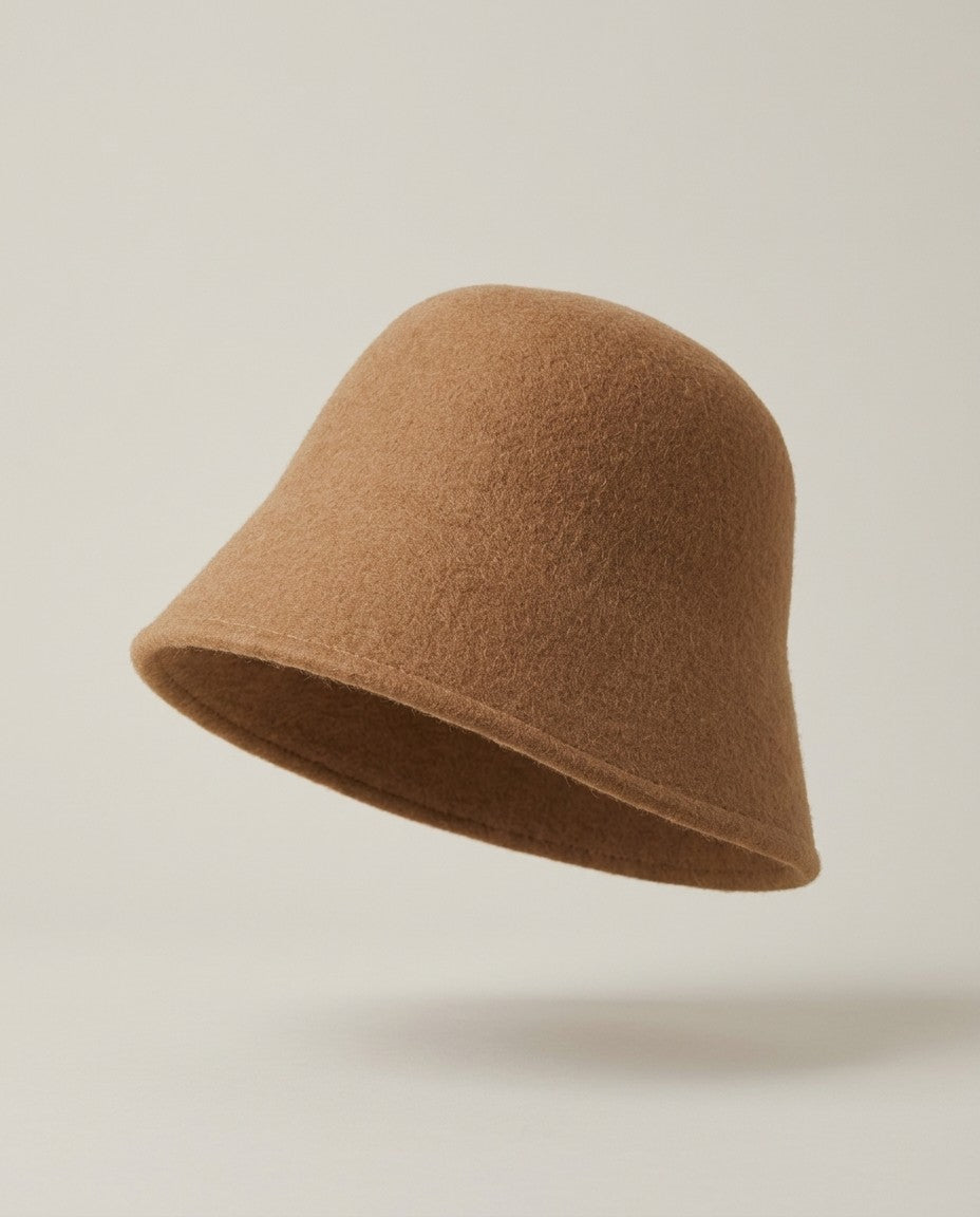 Wool Bucket Hat in Khaki