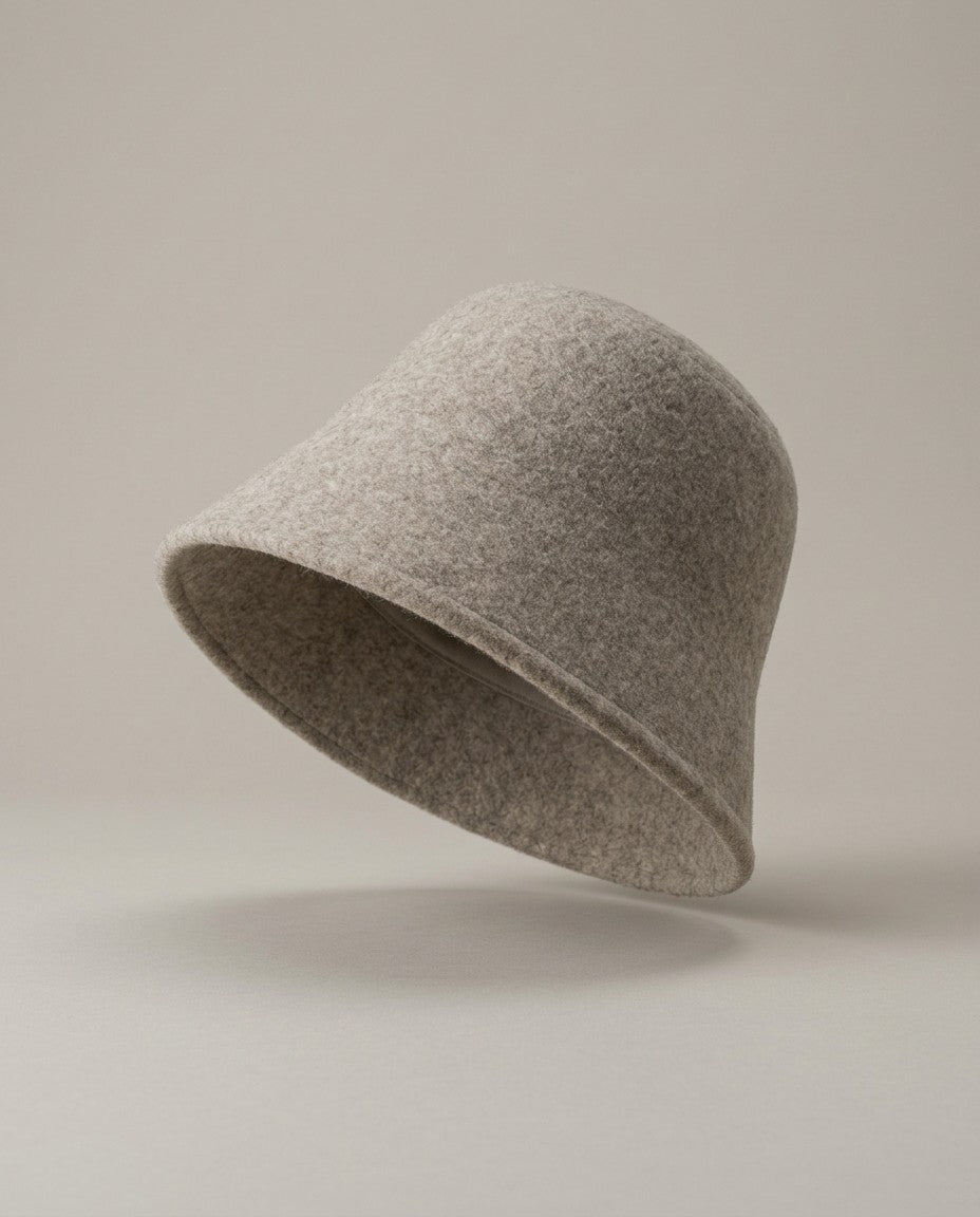 Wool Bucket Hat in Milk Tea