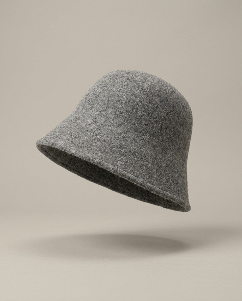 Wool Bucket Hat in Gray